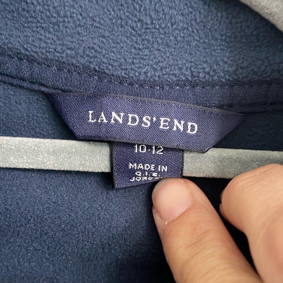 Lands’ End Women’s Full Zip Fleece Vest Size Medium (10/12) Navy Blue Cozy - Picture 2 of 6